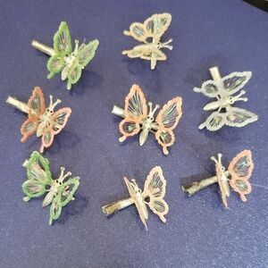 Colorful Fluttering Butterfly Hair Clips Vintage 1990s